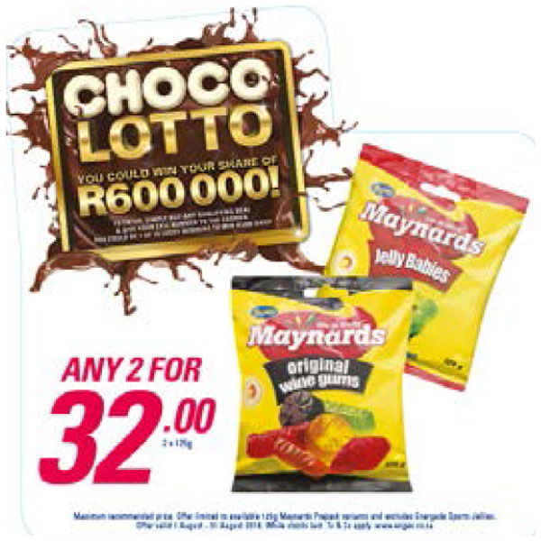 Choco Lotto Promotion - Maynards Wine Gums or Jelly Babies