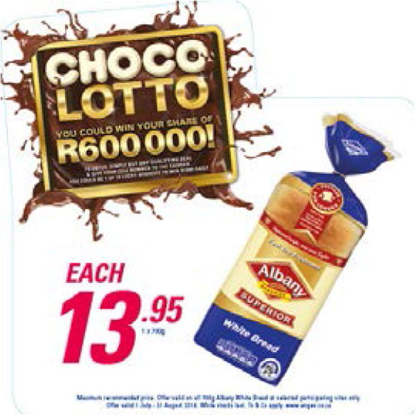 Choco Lotto Promotion - Albany White Bread
