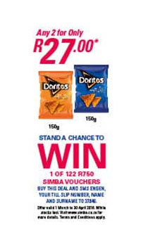 Any 2 Doritos For R27.00 And Stand A Chance To Win