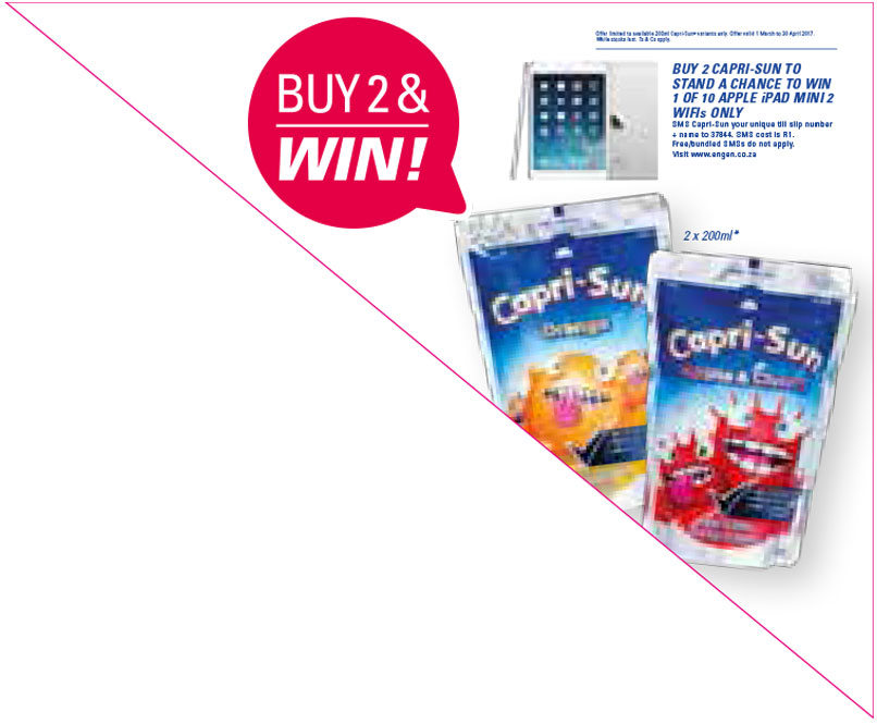 200ml Capri-Sun - Buy 1 and stand a chance to win 1 of 10 iPads