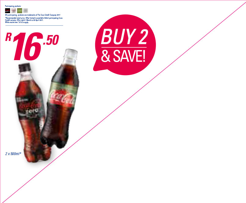 500ml Coca-Cola (Life, Zero, Light and Sprite Zero)