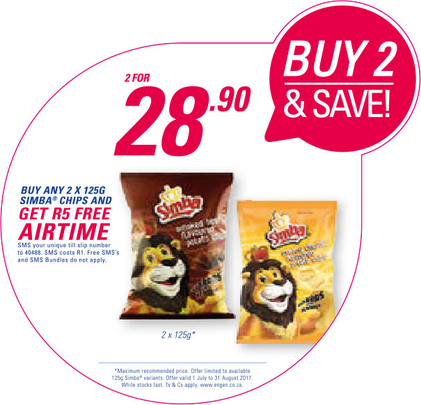 2x Simba 125g Chips Airtime Combo