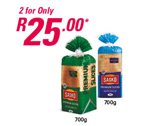Take 2 Sasko Bread For R25