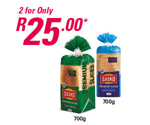 Take 2 Sasko Bread For R25