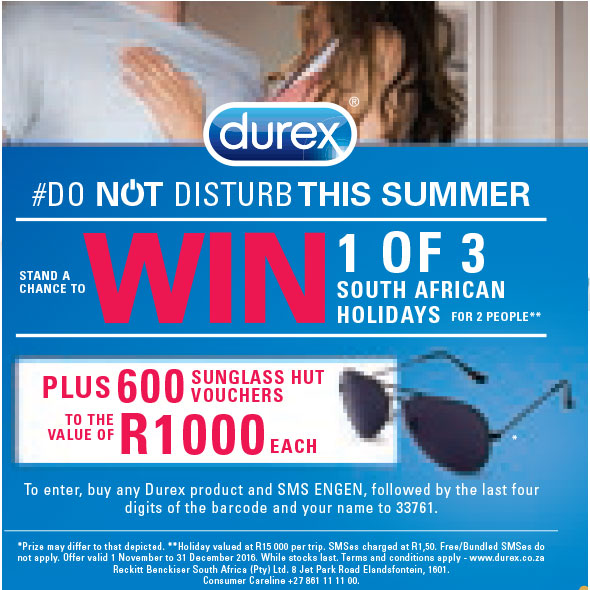Do Not Disturb This Summer - Win 1 of 3 South African Holidays with Durex