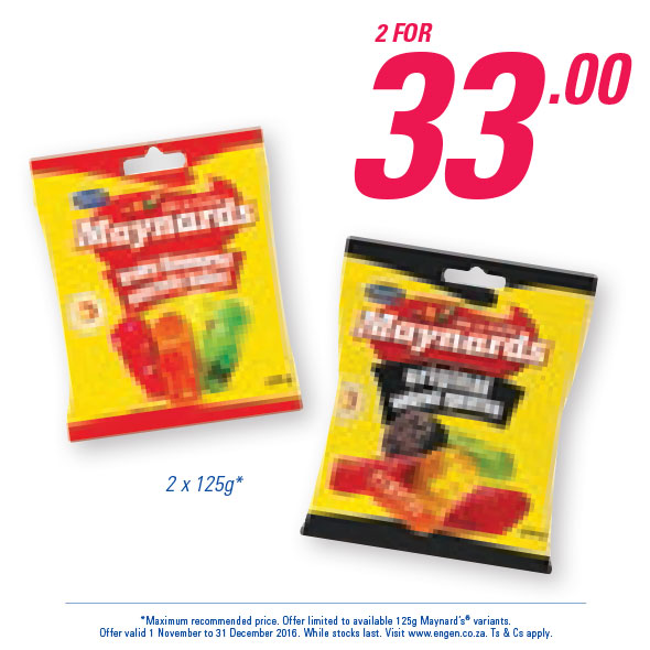 2x Maynards 125g for R33.00
