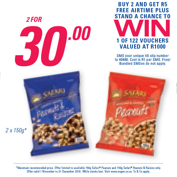 2x Safari 150g packets for R30.00