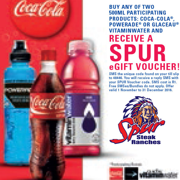 Buy any two participating 500ml products and receive a Spur eGift Voucher