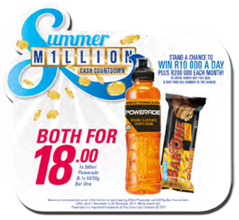 Powerade Bar One Combo for R18.00