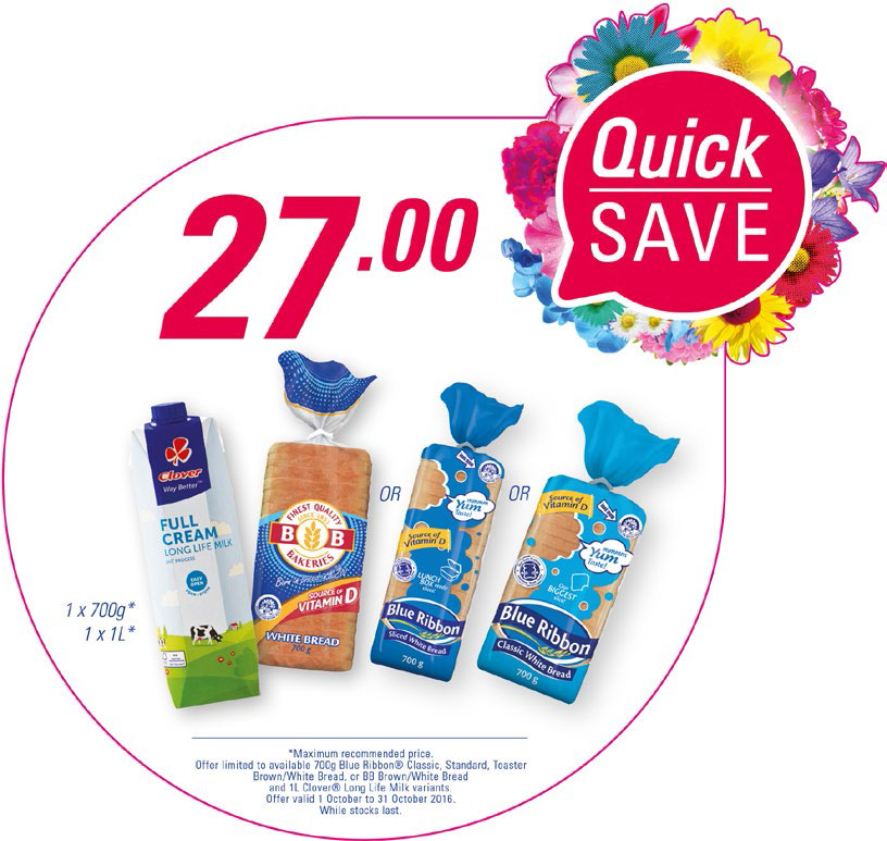 Milk and Bread Combo for R27.00