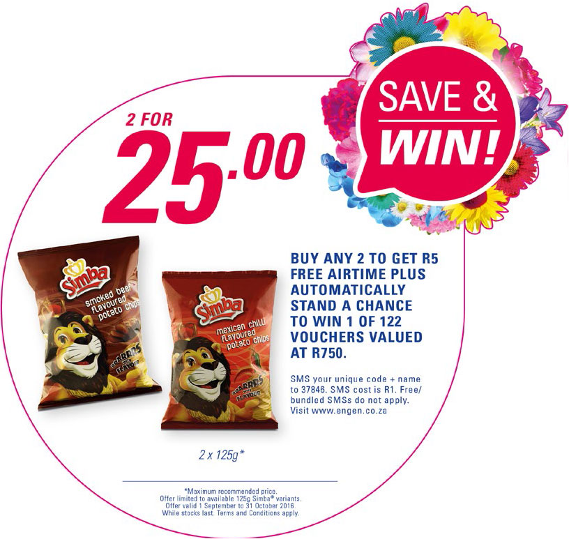 2x Simba 125g for R25.00
